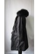Winter Parka Coat Jacket with Hood Black Finn Raccoon Fur Trim Women's